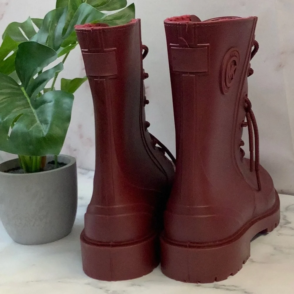 NWOT Michael Kors - Montaigne PVC Rain Boot - It's A Dark Barry - Picture 4 of 5